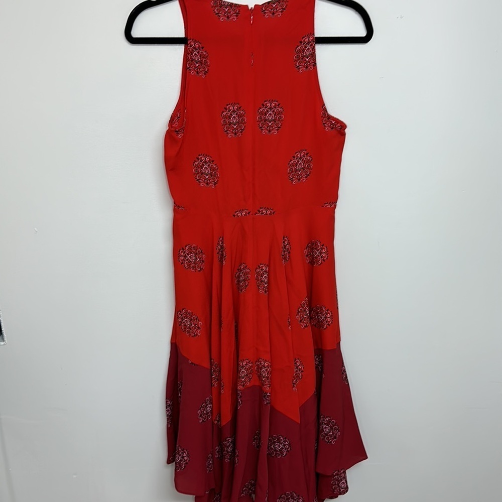 A.L.C. Elisa Silk Red Midi Dress Size 4 - Picture 5 of 7